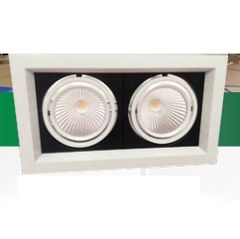 GS Đèn spotlight âm trần đôi COB GSATDC 7w*2 điện áp 220V AC, ánh sáng 6000k, 90Lm/W, CRI 90, kích thước D275*145, lỗ khoét 255*120, góc chiếu 120 độ GSATDC7X2-6K