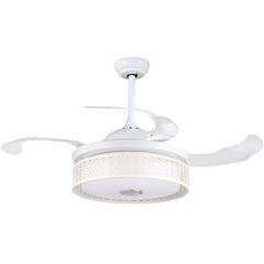 Quạt trần đèn thu cánh màu trắng 4 cánh 107cm 45w DC Y42-8360WH VLQTTC-318
