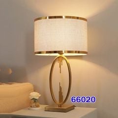 Đèn bàn hợp kim thân vàng chao trắng VLDBHK-030