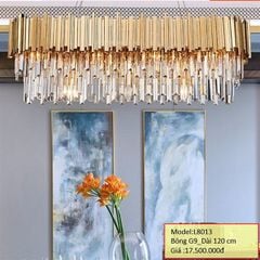 HT Đèn thả pha lê dài D1200mm bóng G9 L8013-1200 HTTHPL-055-1m2