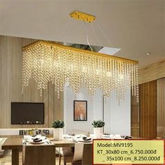 HT Đèn mâm pha lê chữ nhật D30*80cm MV9195-300*800 HTDMPL-182-30*80