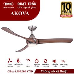 Quạt trần đèn Mr.Vu AKOVA 3 cánh 1m32 80W AC