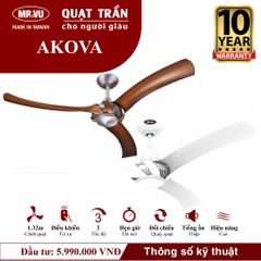 Quạt trần đèn Mr.Vu AKOVA 3 cánh 1m32 80W AC