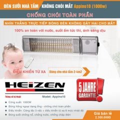 Đèn sưởi nhà tắm chống chói mắt 1000W có điều khiển từ xa Heizen APPINO10