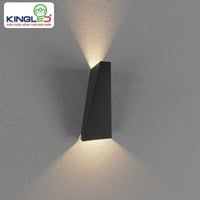 Kingled đèn led gắn tường ngoài trời 2 đầu màu đen 2*5W, KT: 9*9*20, 3000K LWA919-BK