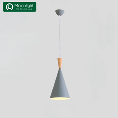 Đèn thả hợp kim chao màu ghi dáng A D145*230 TH386GH VLTHHK-021