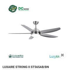 Quạt trần đèn Đài Loan Luxaire Strong II 5 cánh 142cm 90w DC