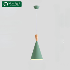 Đèn thả hợp kim chao màu xanh dáng A D145*230 TH386XH VLTHHK-022