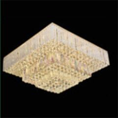 Đèn mâm pha lê vuông 3 tầng mâm inox D100x100cm M9273 HTDMPL-377-AD