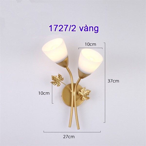 Đèn tường đôi chao thủy tinh màu vàng PA 1727 VLDTTI-006