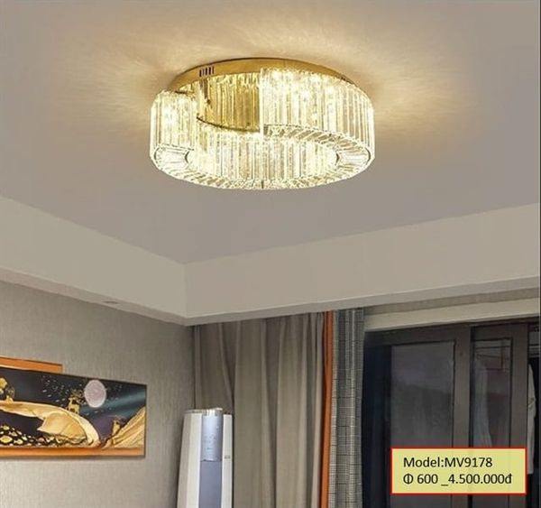HT Đèn mâm pha lê vòng tròn hở D600 MV9178 HTDMPL-002