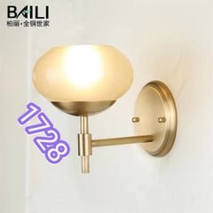 Đèn tường chao thủy tinh vàng đế vàng 1728 VLDTTI-059