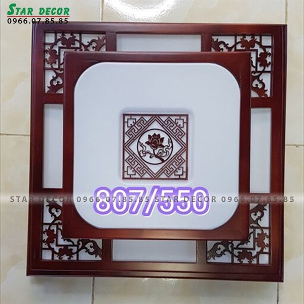 Đèn ốp trần gỗ vuông D550 807/550 VLOPGO-012