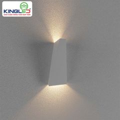 Kingled đèn led gắn tường ngoài trời 2 đầu màu trắng 2*5W, KT: 9*9*20, 3000K LWA919-WH