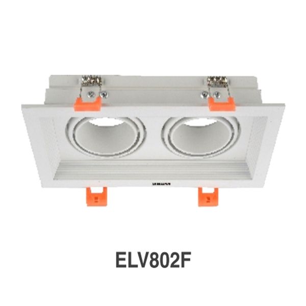 ELV Chóa đèn led âm trần spotlight KT: 112*210*H42, lỗ khoét 95*200, màu đen, IP20 ELV802F-BK