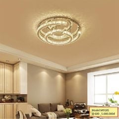 HT Đèn mâm pha lê 2 vòng tròn hở D600 M9185 HTDMPL-001