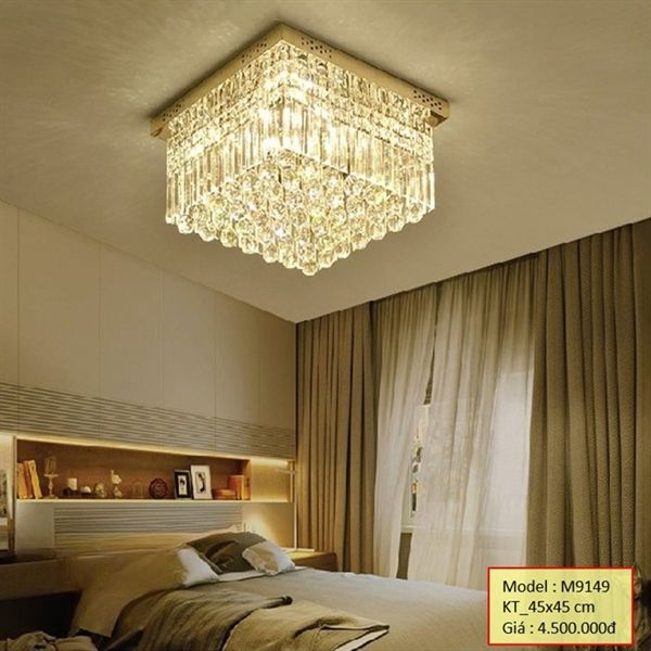 HT Đèn mâm pha lê vuông D450*450mm M9149 HTDMPL-032