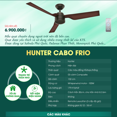 Quạt trần Mỹ Hunter Cabo Frio 3 cánh 132cm 100w AC - có đèn