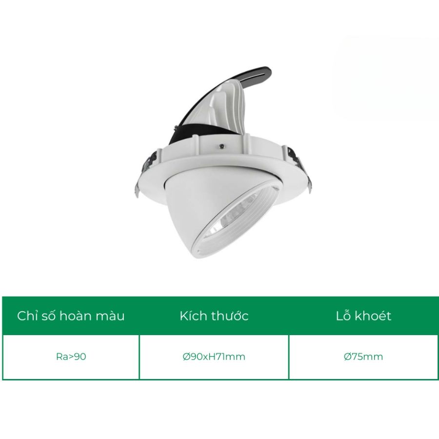 Đèn âm trần spotlight chiếu điểm CED603