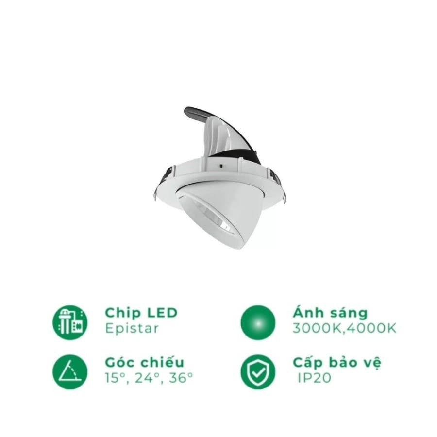 Đèn âm trần spotlight chiếu điểm CED603