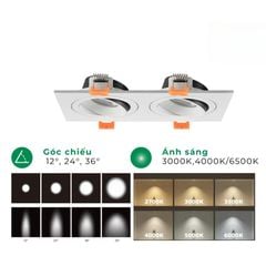 Đèn âm trần spotlight chiếu điểm đôi CES3012C