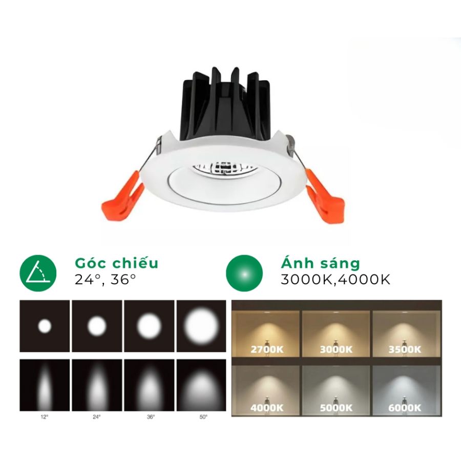 Đèn âm trần spotlight chiếu điểm CET2310