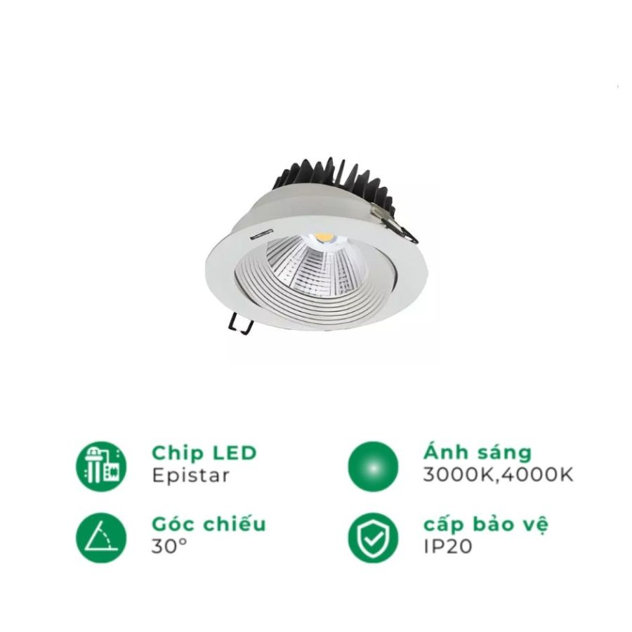 Đèn âm trần spotlight chiếu điểm ELV CET232/R-DW