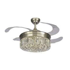 Quạt trần đèn thu cánh Đài Loan Luxaire Crystal 4 cánh 122cm 65w AC