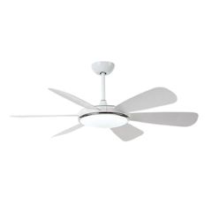 Quạt trần đèn Đài Loan Luxaire Daisy Trắng 6 cánh 132cm 55w DC