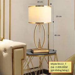 HT Đèn bàn hợp kim D28, H66cm (giá không bóng) B122_T HTDBHK-003