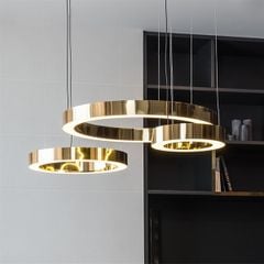 Đèn thả 3 vòng mạ titan màu vàng, G10 Gold D60*80*100 VLTHVO-088-6810 (bộ)