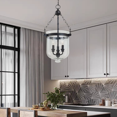 Đèn thả thủy tinh khung đen KT 300x400 3E14 TH118D300 VLTHTI-016