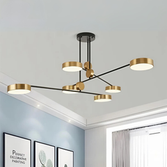 Đèn thả trang trí 6 bóng mạ đồng vàng 1350x600 THDECO6BV VLTHTR-037