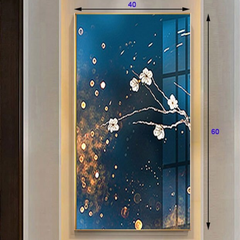 Đèn tranh led trang trí hoa đào 3 chế độ ánh sáng KT D40xH60cm 310A, VLDETL-001