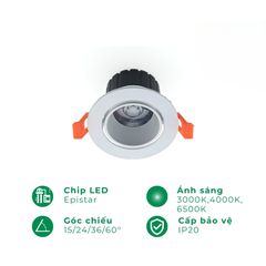 Chóa đèn led âm trần spotlight ELV IP20 ELV2706/VL-C1804D