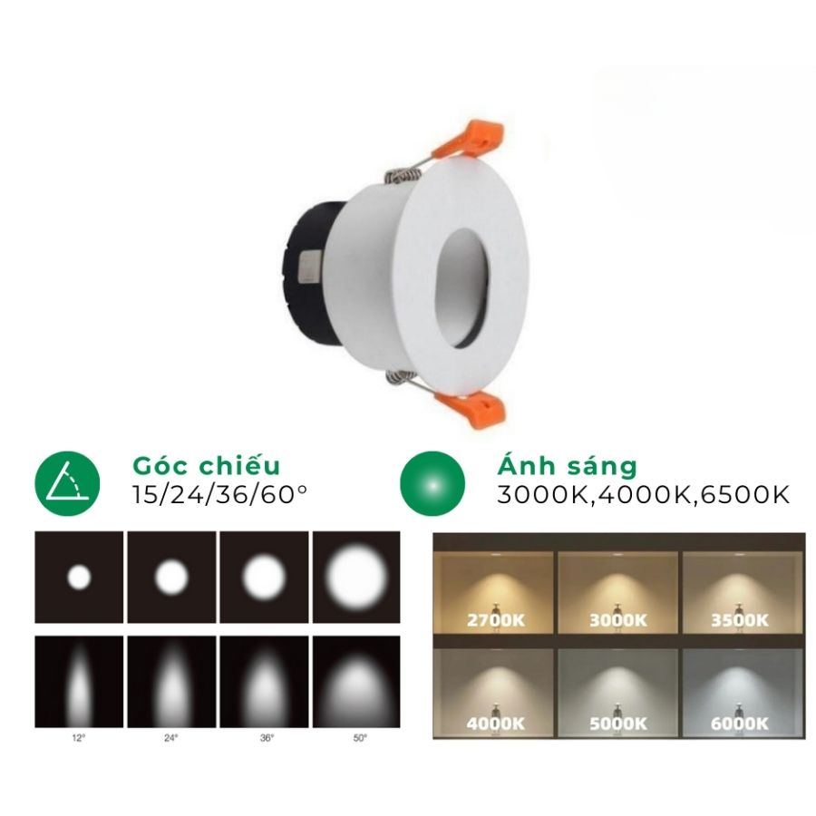 Chóa đèn led âm trần spotlight ELV IP20 ELV2708