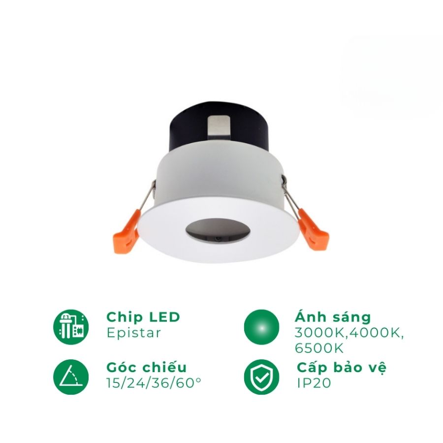 Chóa đèn led âm trần spotlight ELV IP20 ELV2708
