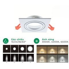 Chóa đèn led âm trần spotlight ELV IP20 ELV801E-M