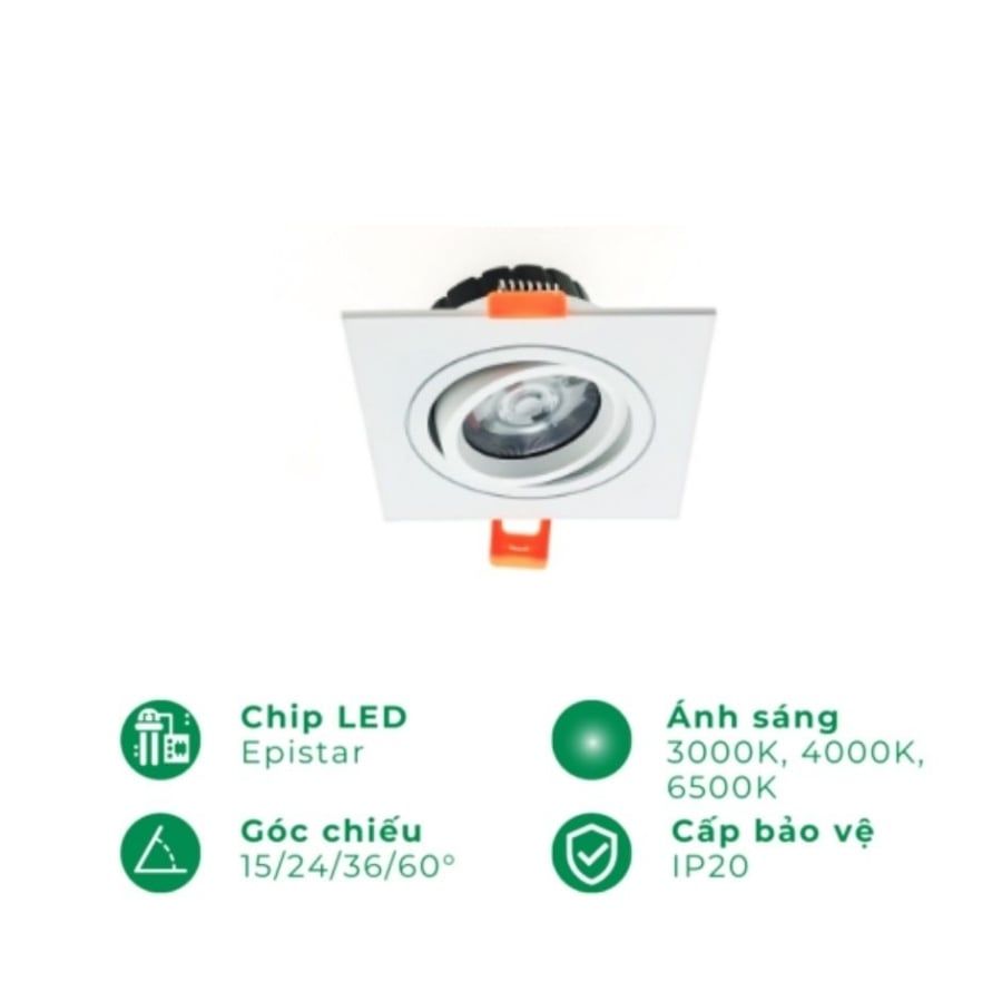 Chóa đèn led âm trần spotlight ELV IP20 ELV801E-M