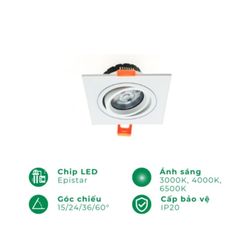 Chóa đèn led âm trần spotlight ELV IP20 ELV801E-M