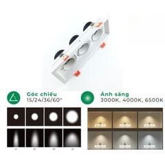Chóa đèn led âm trần spotlight ELV IP20 ELV803F