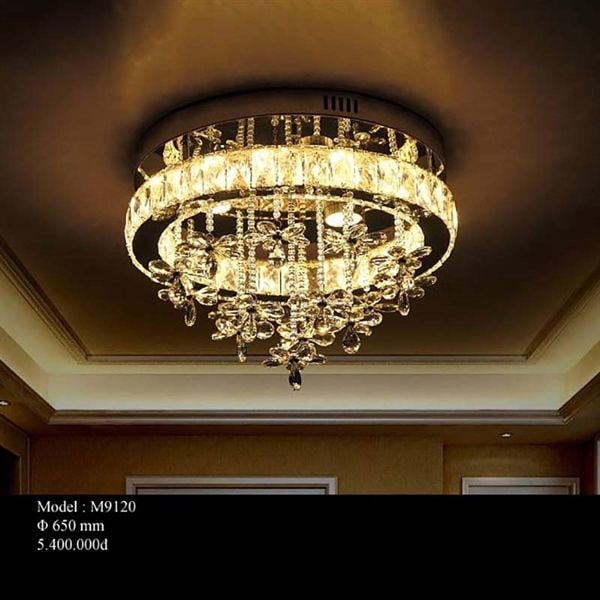 HT Đèn mâm pha lê tròn D400mm M9120 HTDMPL-058-AA