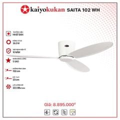 Quạt trần đèn Nhật Bản Kaiyo Kukan 3 cánh D132cm 36W DC SAITA 102 WH