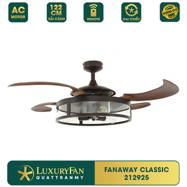 Quạt trần đèn thu cánh Úc Fanaway Classic 4 cánh 122cm 60w AC