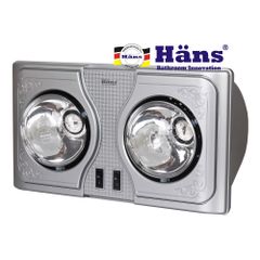 Đèn sưởi nhà tắm 2 bóng treo tường HANS dùng công tắc H2B