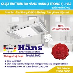 Quạt âm trần đa năng Hans (4 trong 1) HA2