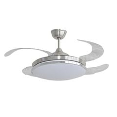 Quạt trần đèn thu cánh Đài Loan Luxaire Tulip Mạ Chrome (sáng bóng) 4 cánh 122cm 90w AC