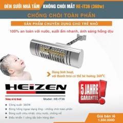 Đèn sưởi nhà tắm dành cho bé không chói mắt 360W dùng công tắc HEIT36