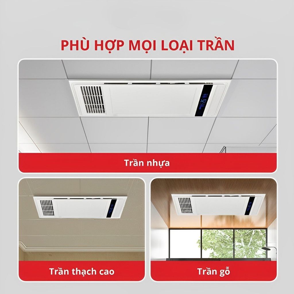 Đèn sưởi âm trần đa năng HAKEN 4TRONG1 HK-QS36 Kích thước 600 x 300mm