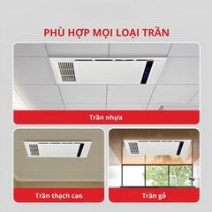 Đèn sưởi âm trần đa năng HAKEN 4TRONG1 HK-QS36 Kích thước 600 x 300mm